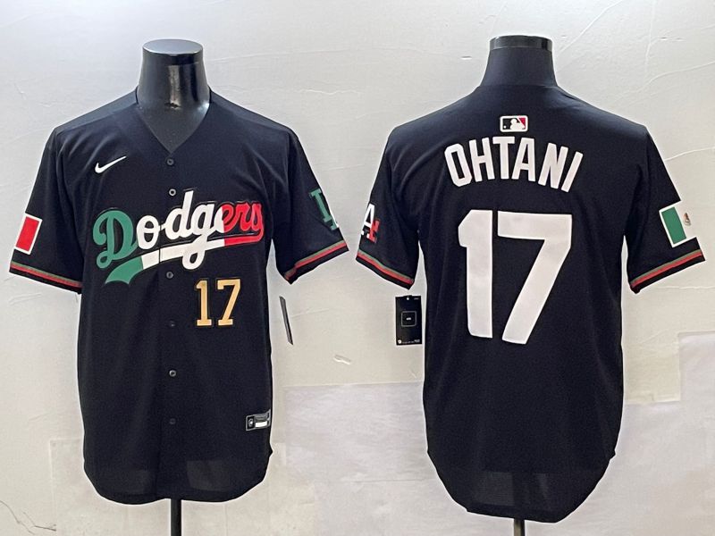 Men Los Angeles Dodgers 17 Ohtani Black Mexico Nike 2025 MLB Jersey style 12